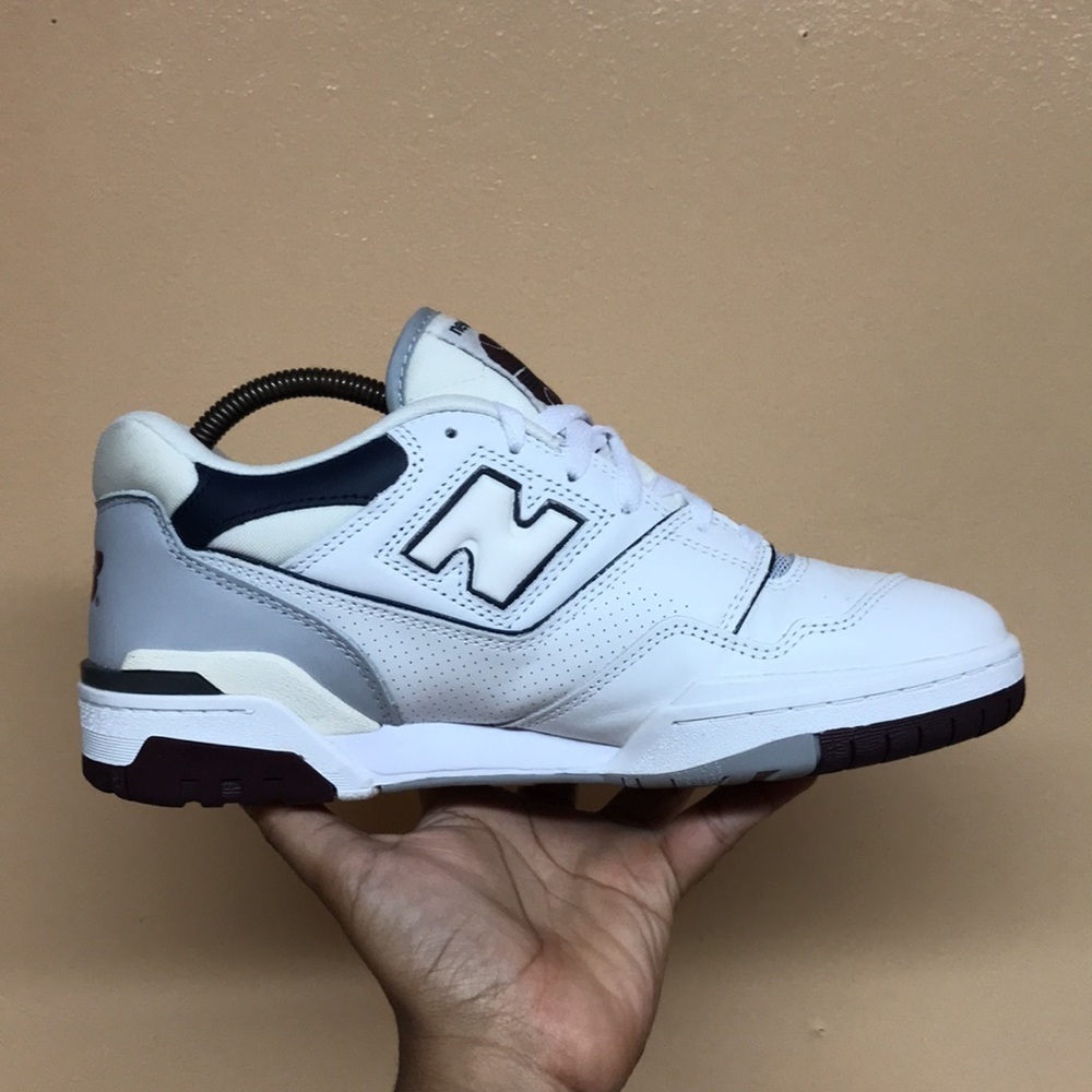 New Balance 550 White Natural Indigo Burgundy - Picture 7 of 17